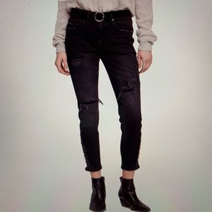 FREE PEOPLE About A Girl Ripped High Waist Jeans